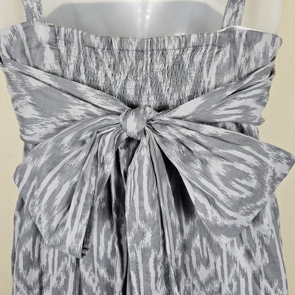 Calvin Klein Sleeveless Maxi Sundress Smocked Ruffle Bow Tie Back Cottage Size S - Picture 8 of 16